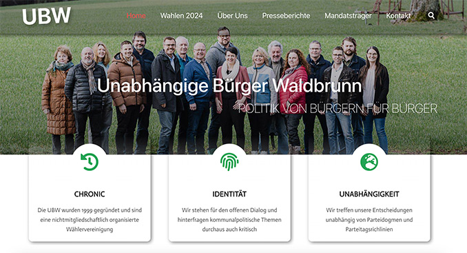 Gruppenfoto der Unabhängige Bürger Waldbrunn Partei.